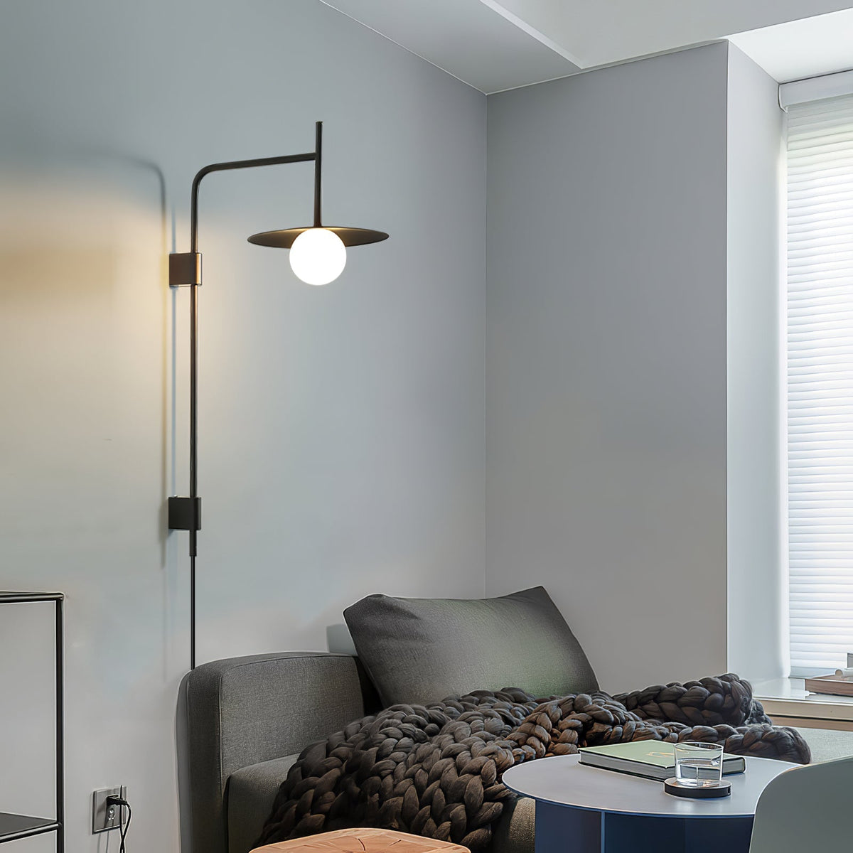 Swing Arm Wall Lamp with Plug-In Design