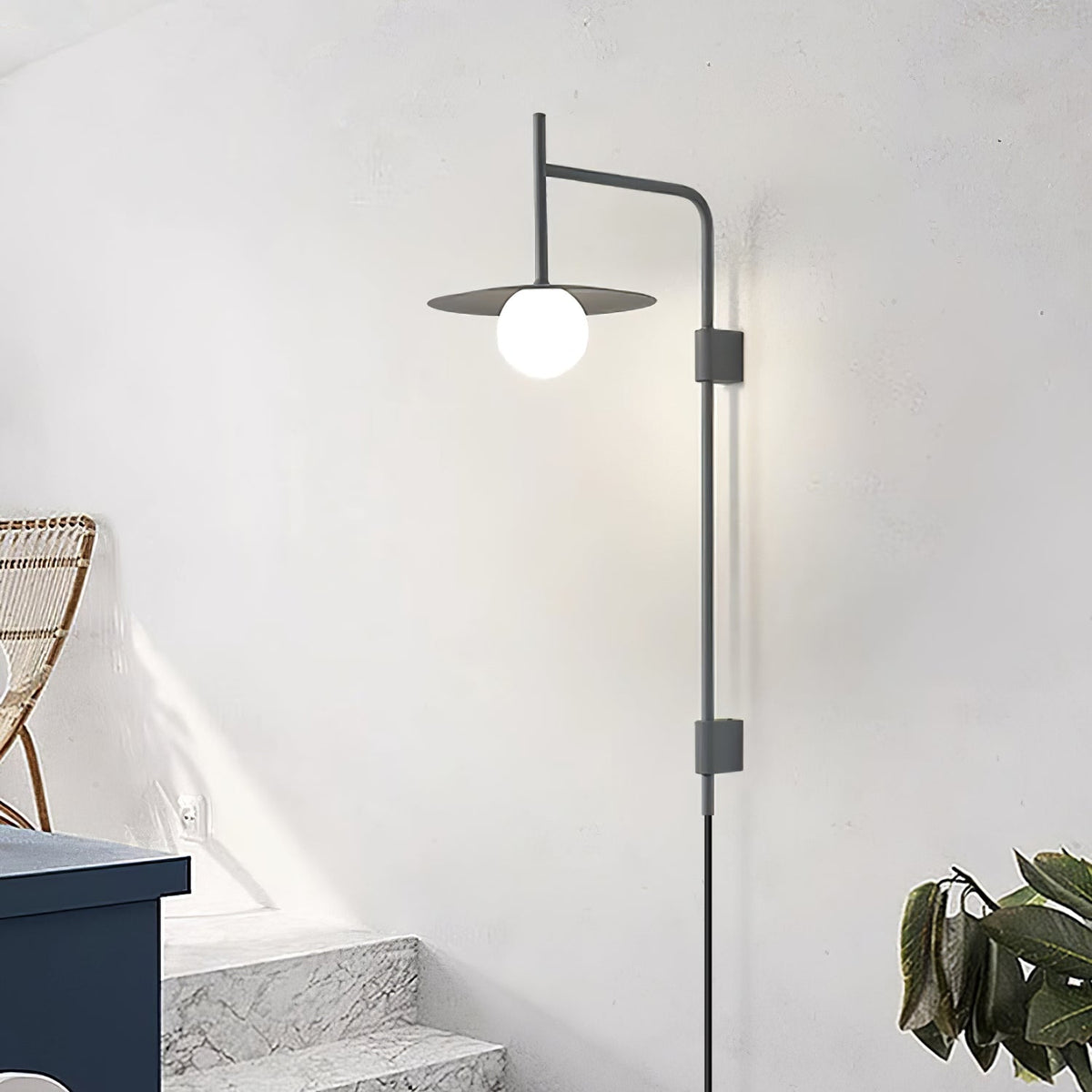 Swing Arm Wall Lamp with Plug-In Design