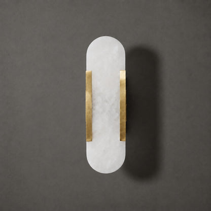 Oblong Alabaster Wall Sconce, Soft Ambient Light