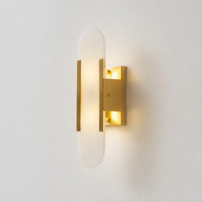 Oblong Alabaster Wall Sconce, Soft Ambient Light