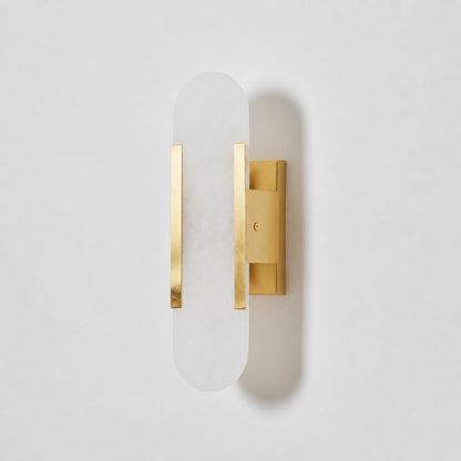 Oblong Alabaster Wall Sconce, Soft Ambient Light