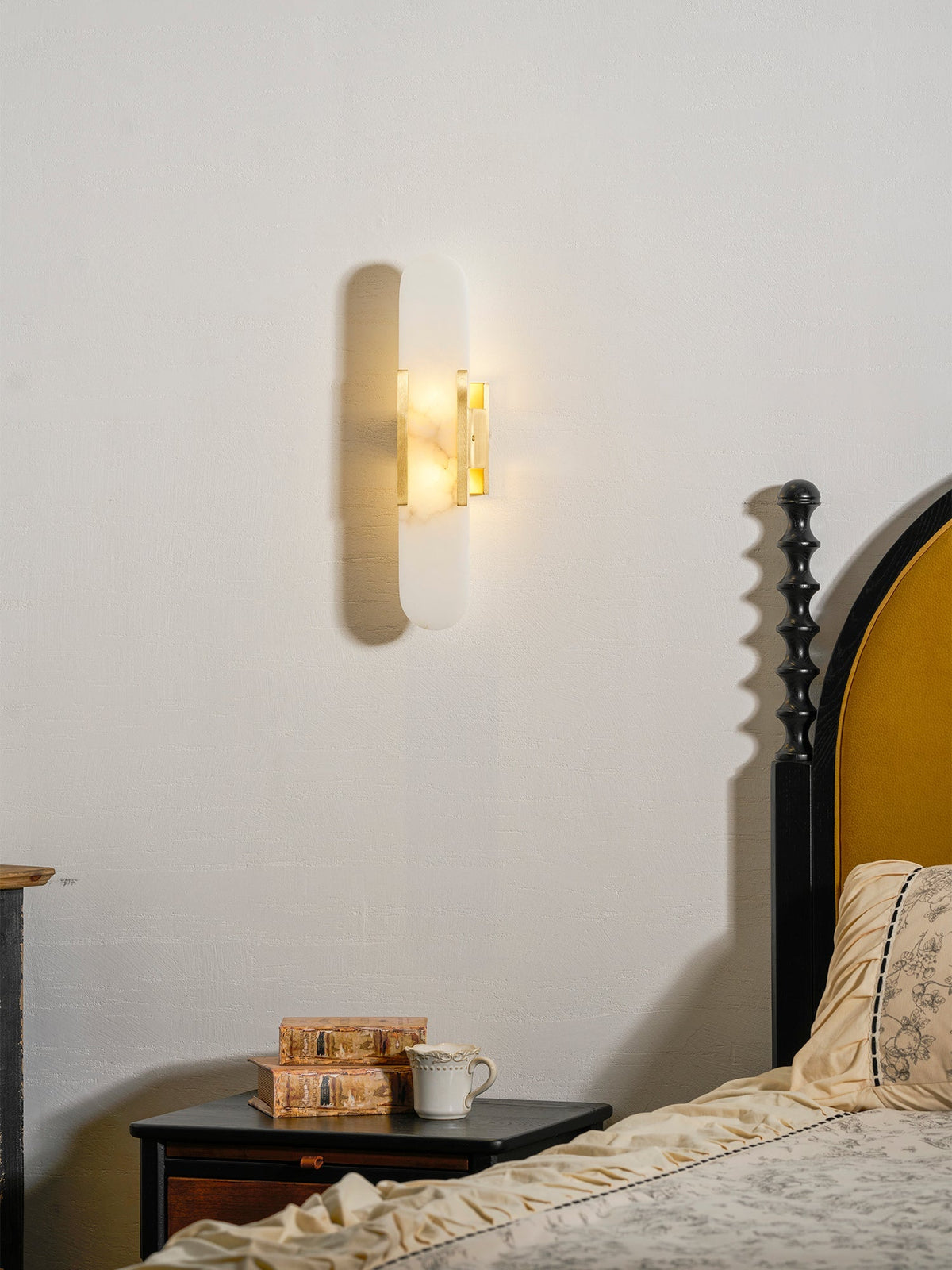 Oblong Alabaster Wall Sconce, Soft Ambient Light