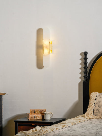 Oblong Alabaster Wall Sconce, Soft Ambient Light