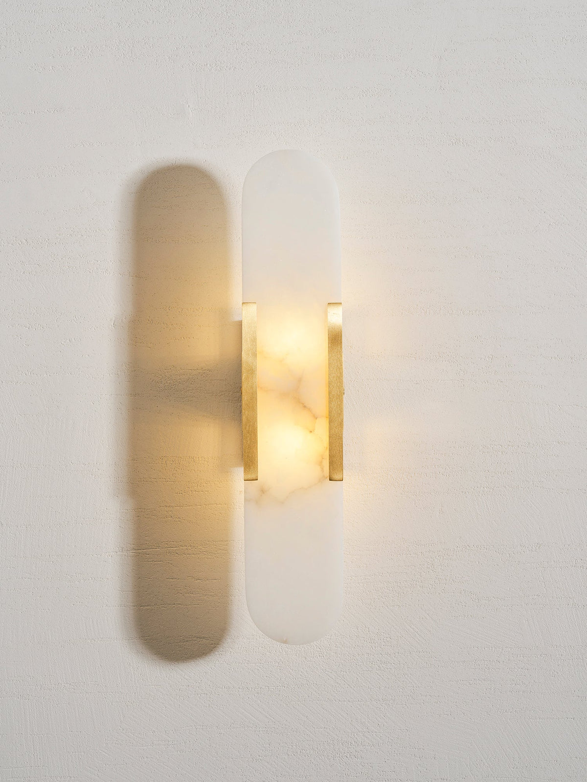 Oblong Alabaster Wall Sconce, Soft Ambient Light