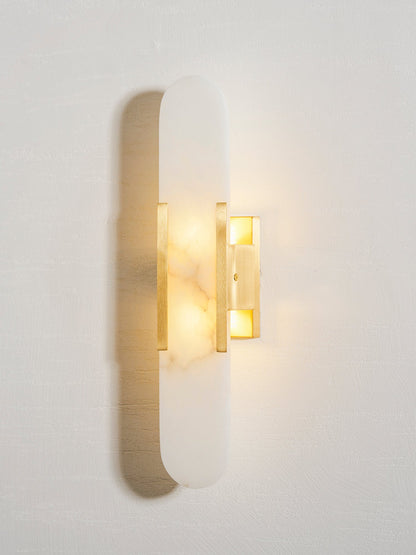 Oblong Alabaster Wall Sconce, Soft Ambient Light
