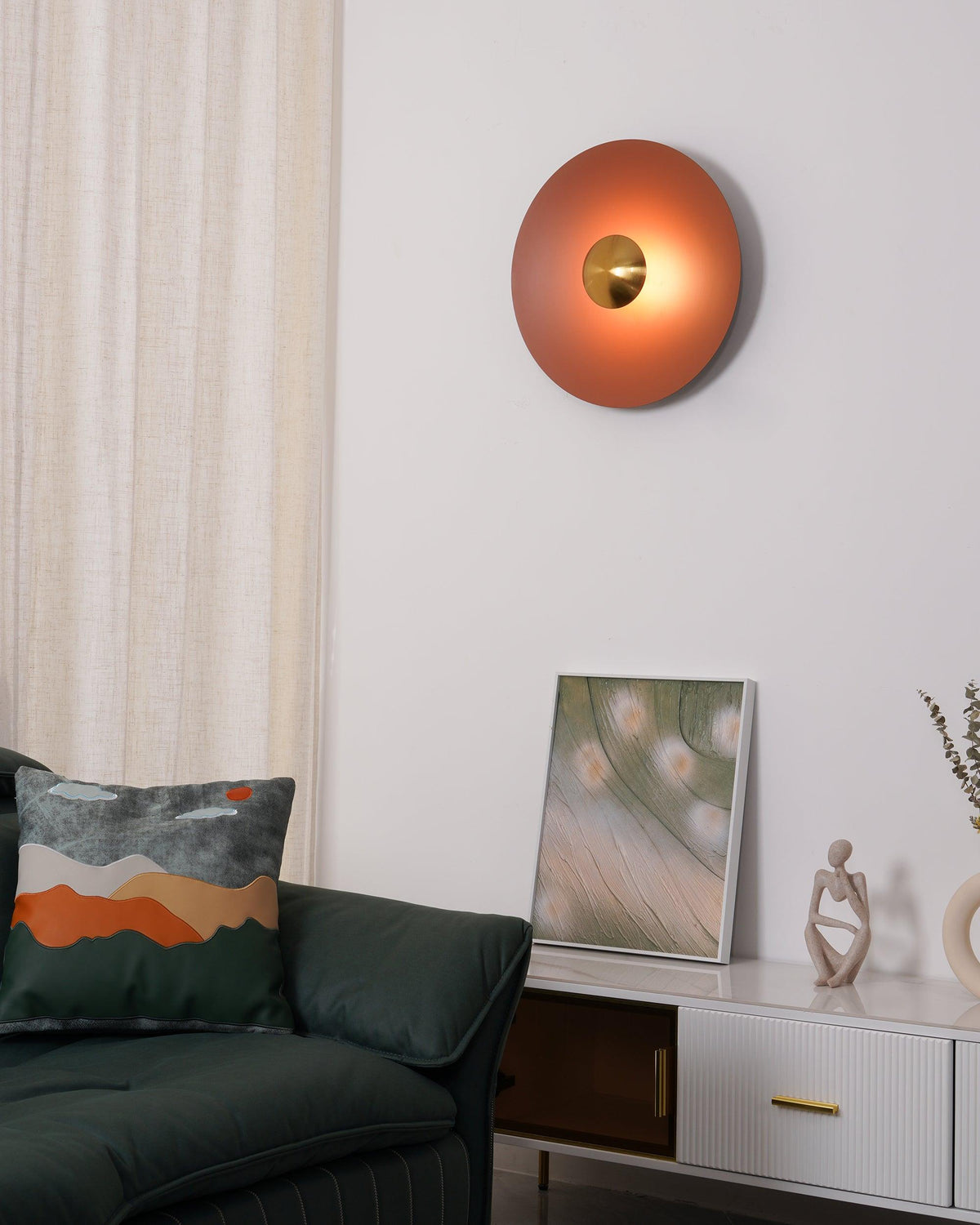Round Wall Light with Adjustable Brightness