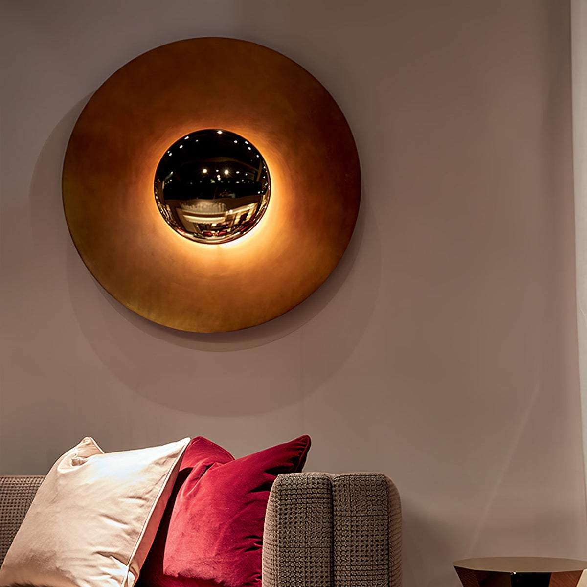 Round Wall Light with Adjustable Brightness