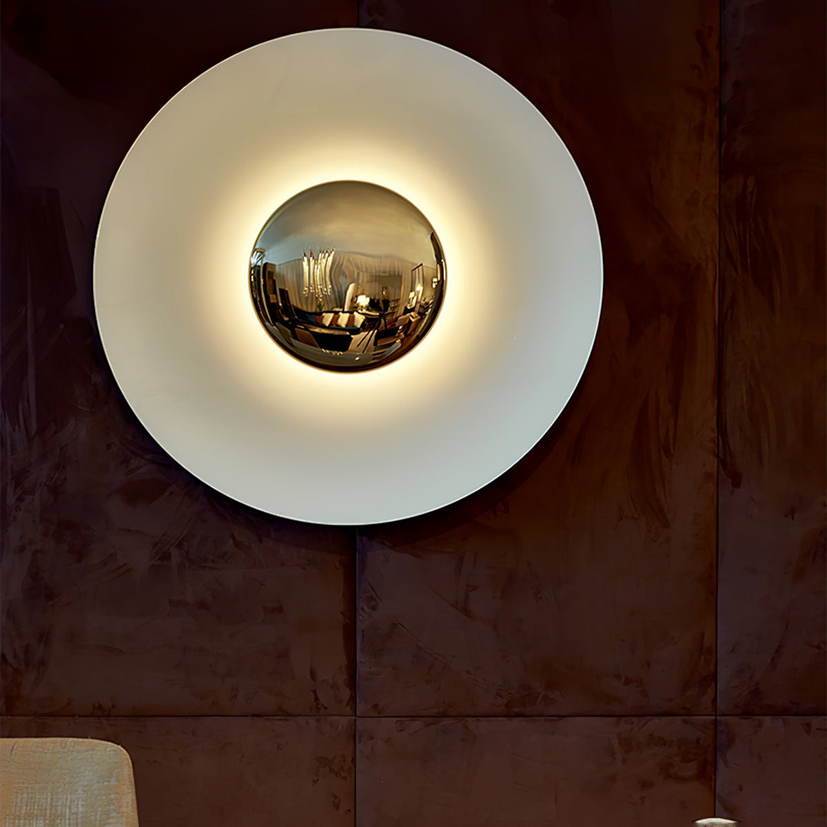 Round Wall Light with Adjustable Brightness
