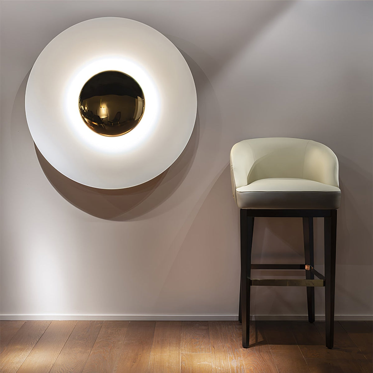 Round Wall Light with Adjustable Brightness