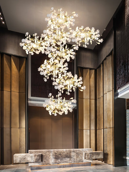 Gingko Leaves Chandelier with Adjustable Brightness