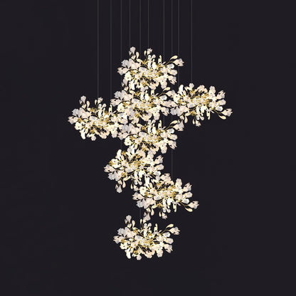 Gingko Leaves Chandelier with Adjustable Brightness — side view