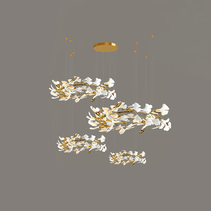 Gingko Leaves Chandelier with Adjustable Brightness