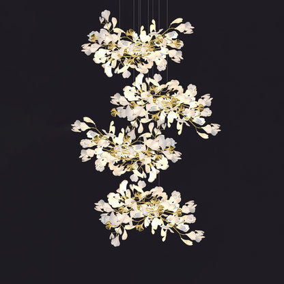 Gingko Leaves Chandelier with Adjustable Brightness