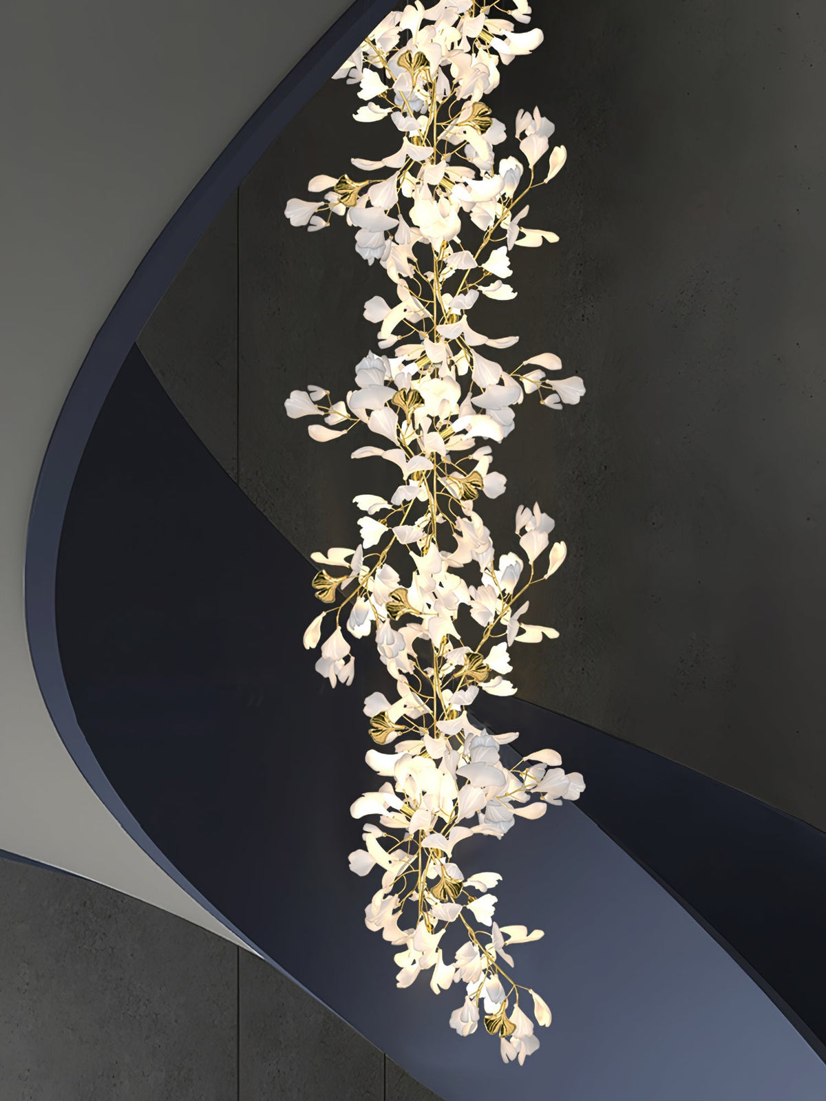 Gingko Leaves Chandelier with Adjustable Brightness