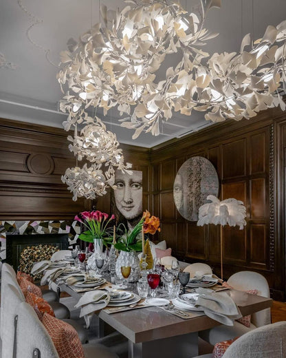 Gingko Leaves Chandelier with Adjustable Brightness