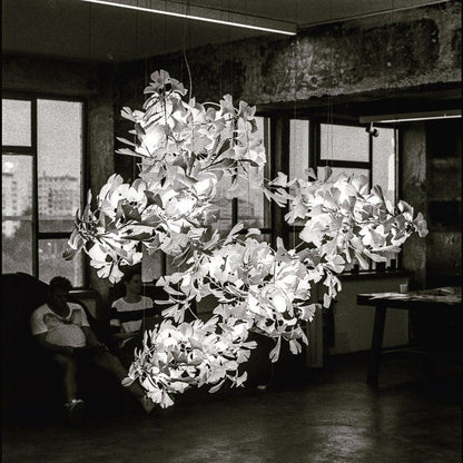 Gingko Leaves Chandelier with Adjustable Brightness