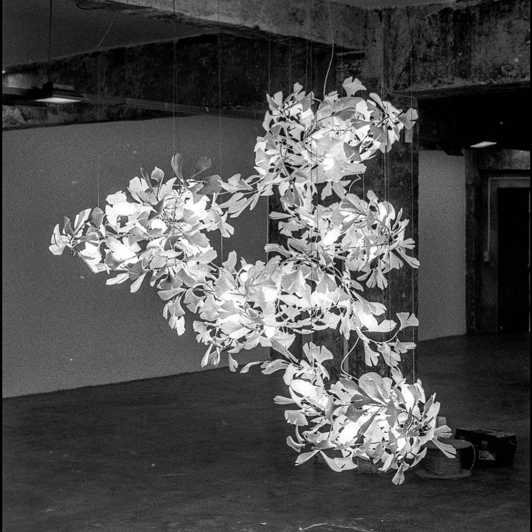 Gingko Leaves Chandelier with Adjustable Brightness