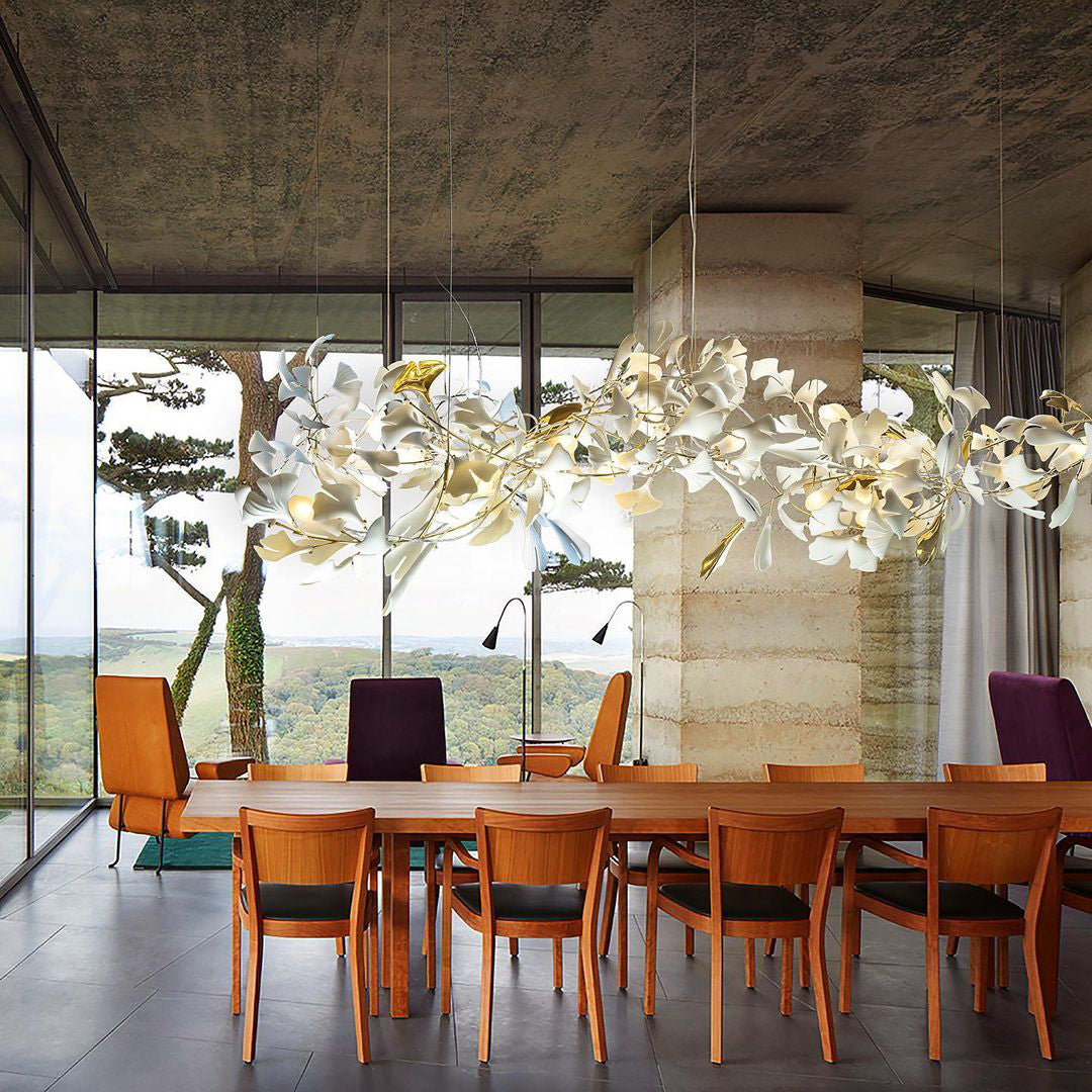 Gingko Leaves Chandelier with Adjustable Brightness