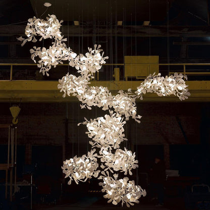 Gingko Leaves Chandelier with Adjustable Brightness