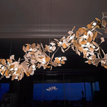 Gingko Leaves Chandelier with Adjustable Brightness