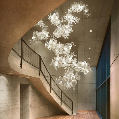 Gingko Leaves Chandelier with Adjustable Brightness