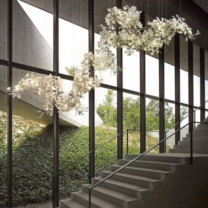 Gingko Leaves Chandelier with Adjustable Brightness