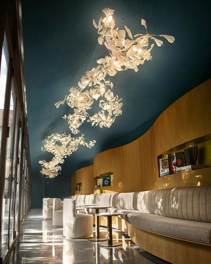 Gingko Leaves Chandelier with Adjustable Brightness