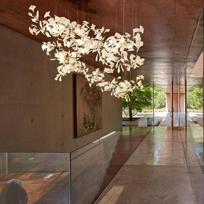 Gingko Leaves Chandelier with Adjustable Brightness