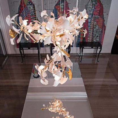 Gingko Leaves Chandelier with Adjustable Brightness