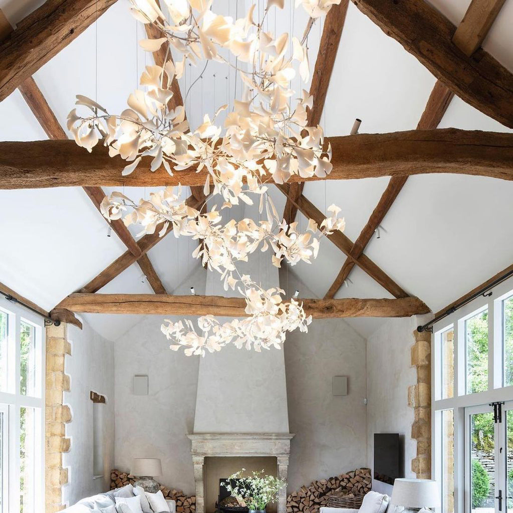 Gingko Leaves Chandelier with Adjustable Brightness