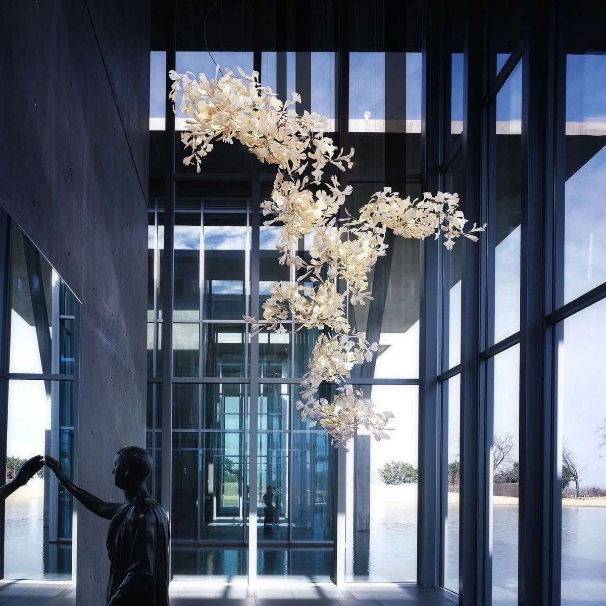 Gingko Leaves Chandelier with Adjustable Brightness