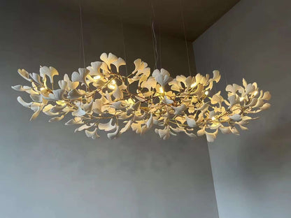 Gingko Leaves Chandelier with Adjustable Brightness