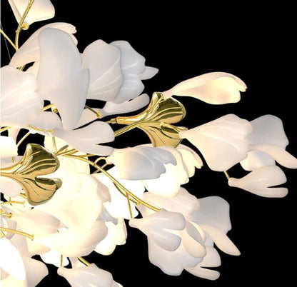 Gingko Leaves Chandelier with Adjustable Brightness