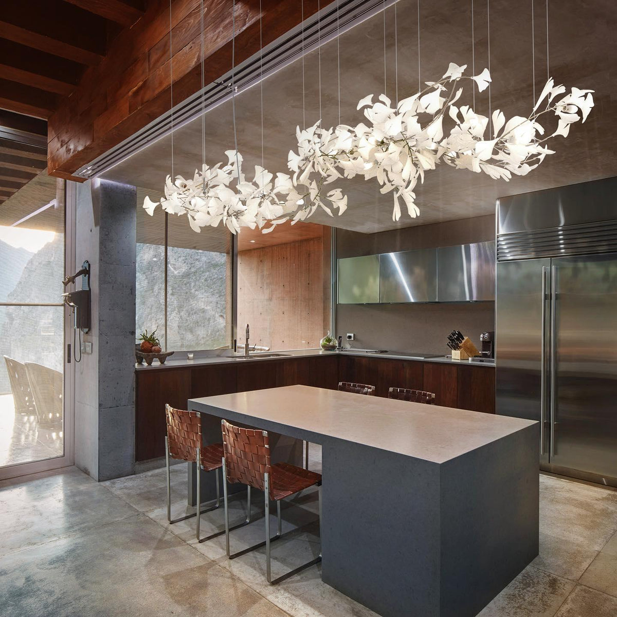Gingko Leaves Chandelier with Adjustable Brightness — alternate angle