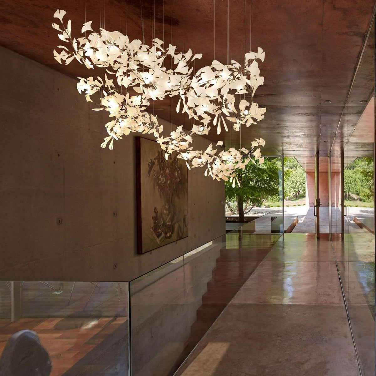 Gingko Leaves Chandelier with Adjustable Brightness
