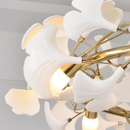 Gingko Leaves Chandelier with Adjustable Brightness