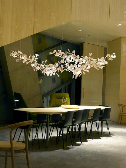 Gingko Leaves Chandelier with Adjustable Brightness