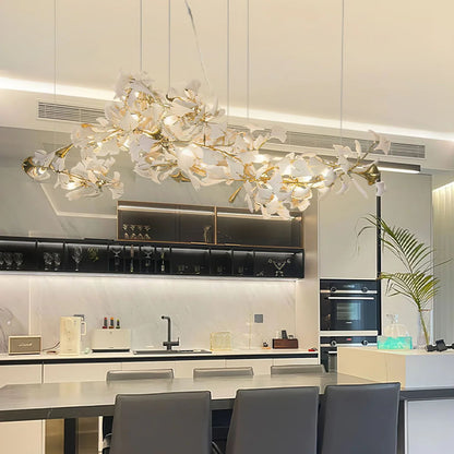 Gingko Leaves Chandelier with Adjustable Brightness