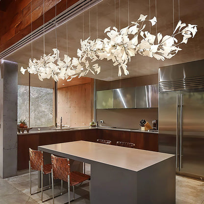 Gingko Leaves Chandelier with Adjustable Brightness