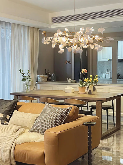 Gingko Leaves Chandelier with Adjustable Brightness