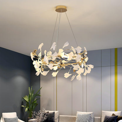 Leaf Garland Chandelier with Adjustable Brightness