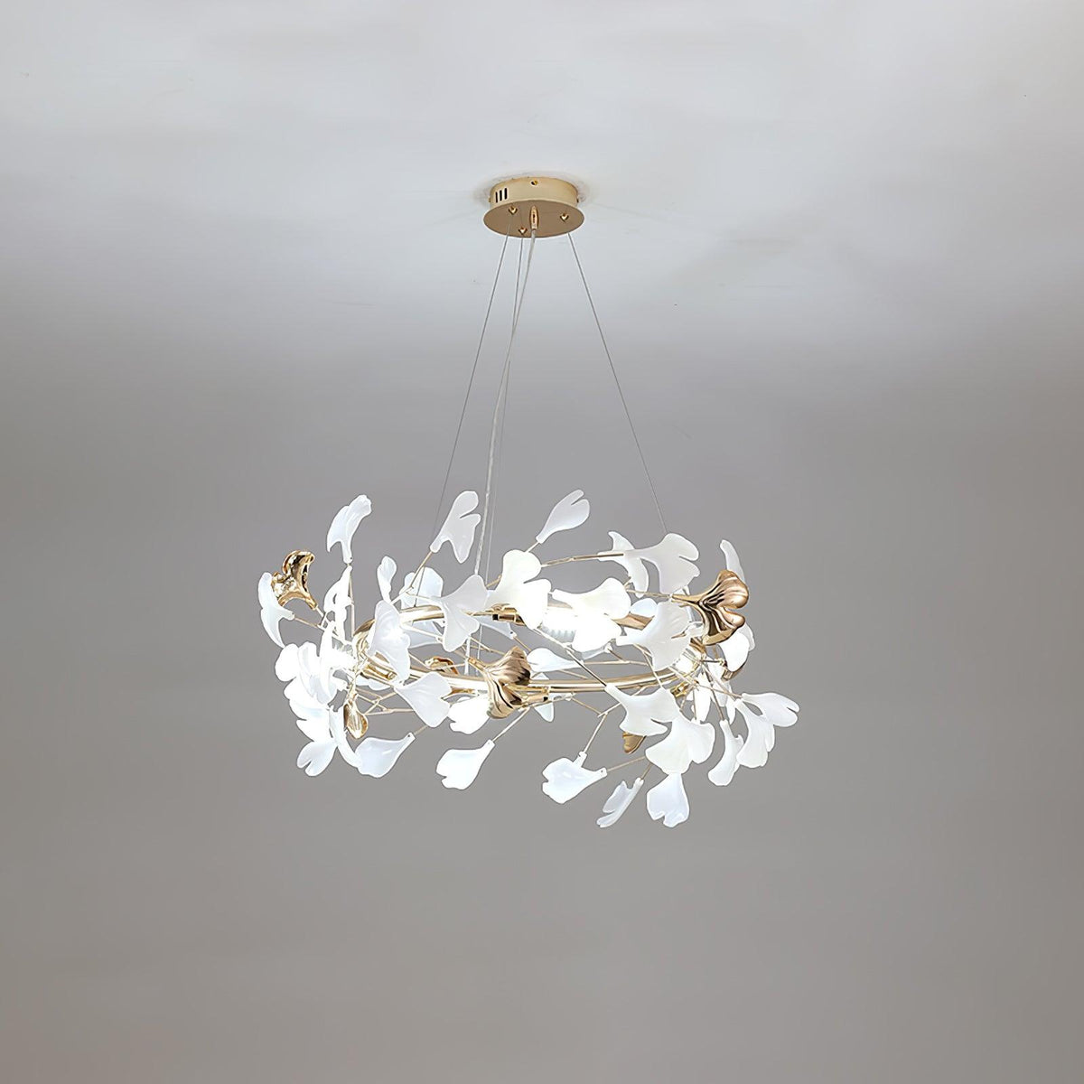 Leaf Garland Chandelier with Adjustable Brightness
