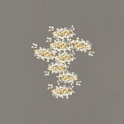 Gingko Leaves Chandelier with Adjustable Brightness