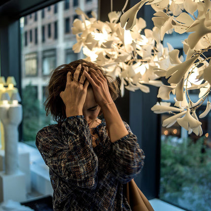 Gingko Leaves Chandelier with Adjustable Brightness