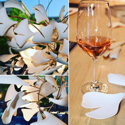 Gingko Leaves Chandelier with Adjustable Brightness