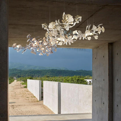 Gingko Leaves Chandelier with Adjustable Brightness