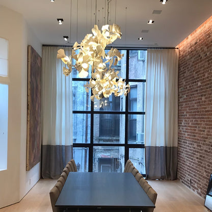Gingko Leaves Chandelier with Adjustable Brightness