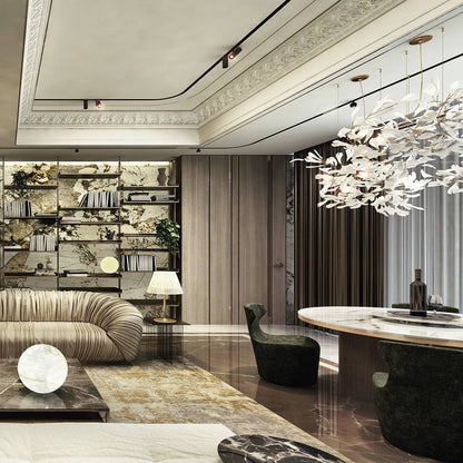 Gingko Leaves Chandelier with Adjustable Brightness
