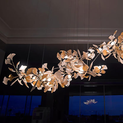 Gingko Leaves Chandelier with Adjustable Brightness