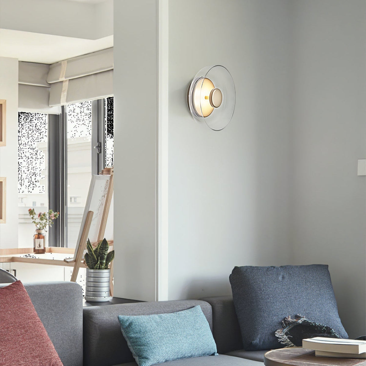 Glass Wall Light with Adjustable Brightness